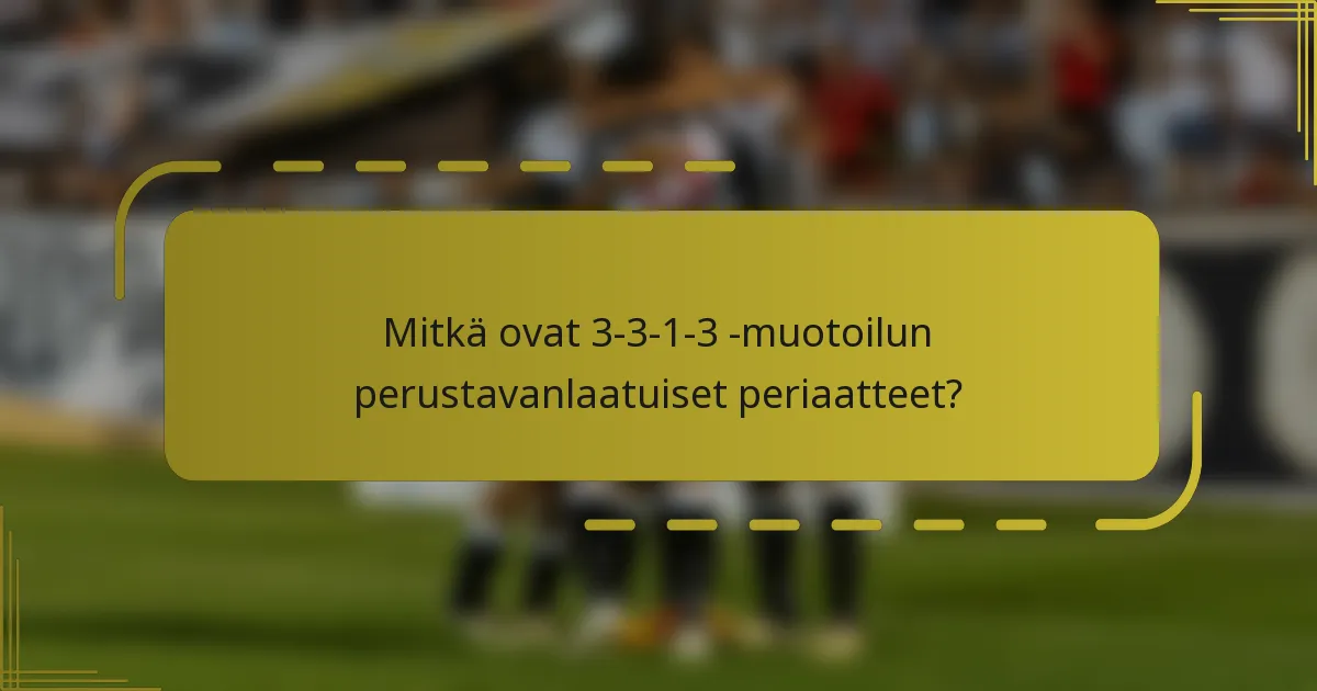 Mitkä ovat 3-3-1-3 -muotoilun perustavanlaatuiset periaatteet?